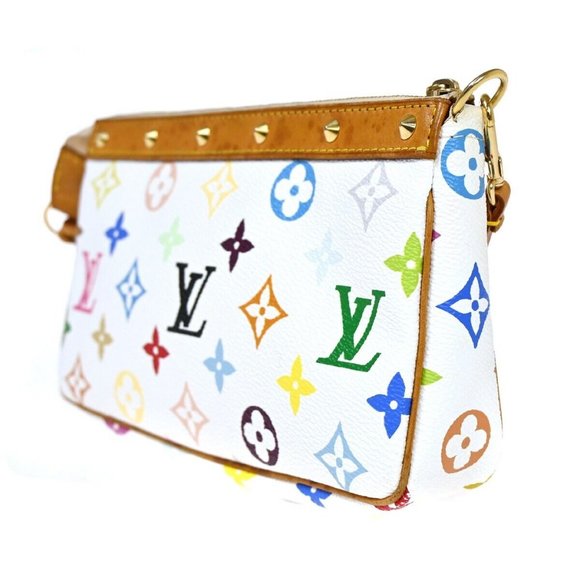 LOUIS VUITTON Pochette Accessoires Hand Bag Monogram Multi White - Picture 8 of 15